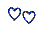 Charming Design Heart Shape 925 Sterling Silver Earrings studded with Sapphire CZ